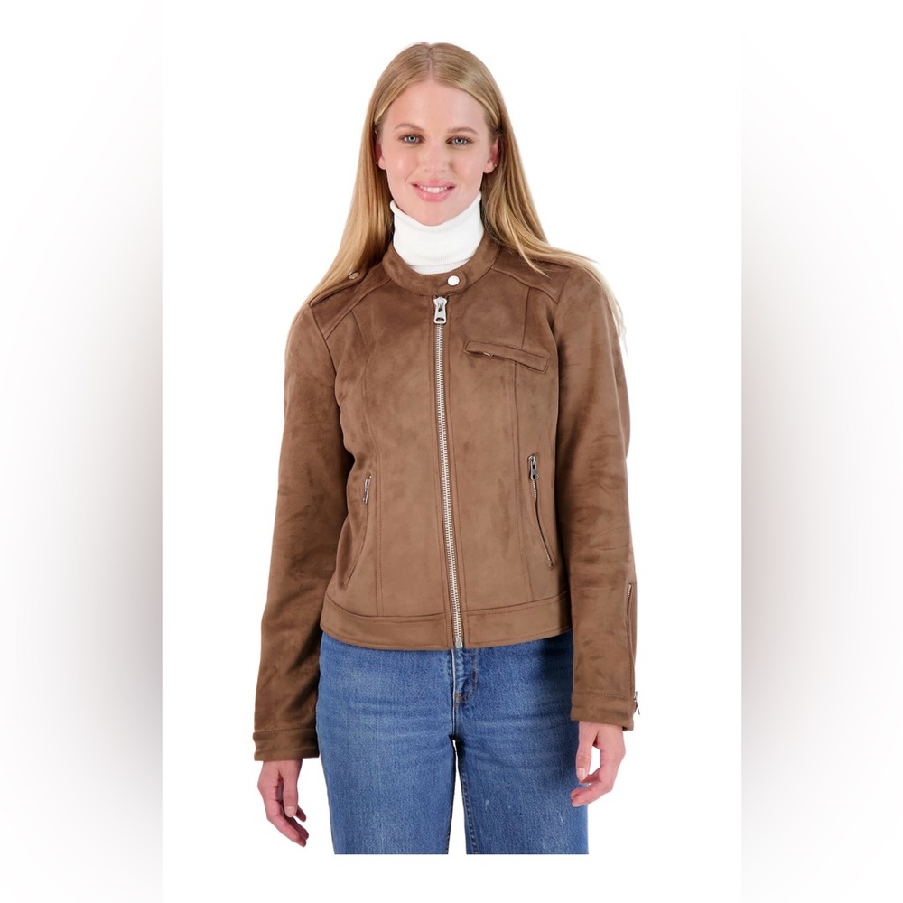 Sebby faux suede moto jacket